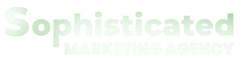sophisticated marketing agency logo white